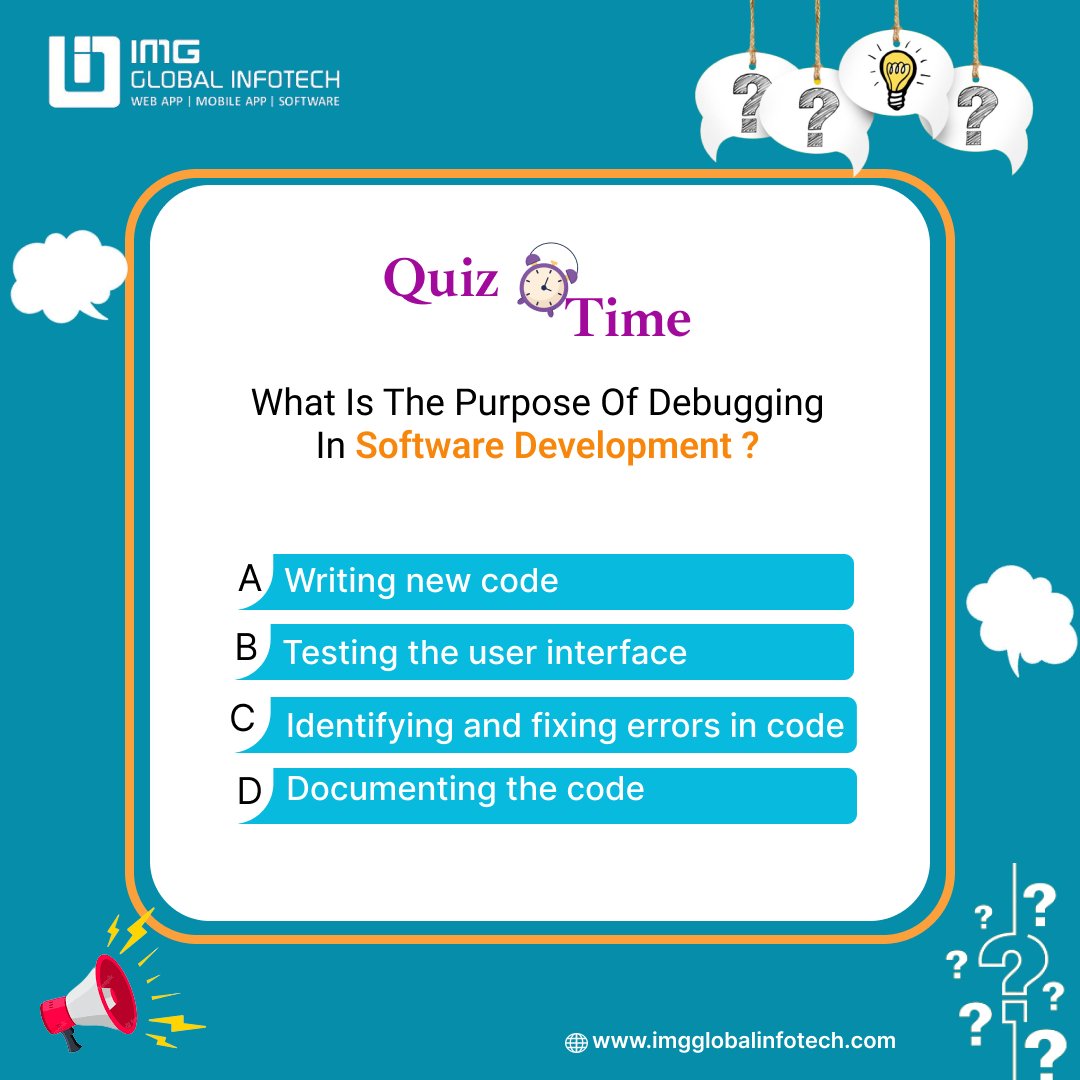 imgglobal's tweet image. Answer the quiz and check your knowledge about software development!🤜🤛
#BrainQuiz #questionoftheday #quizoftheday #knowledge #TrendingIndia #quiztime #gkquiz #QuizContest #onlinequiz #dailyquiz #KnowledgeChallenge #AskAndAnswer #BrainPower #CuriousMinds #QnASession