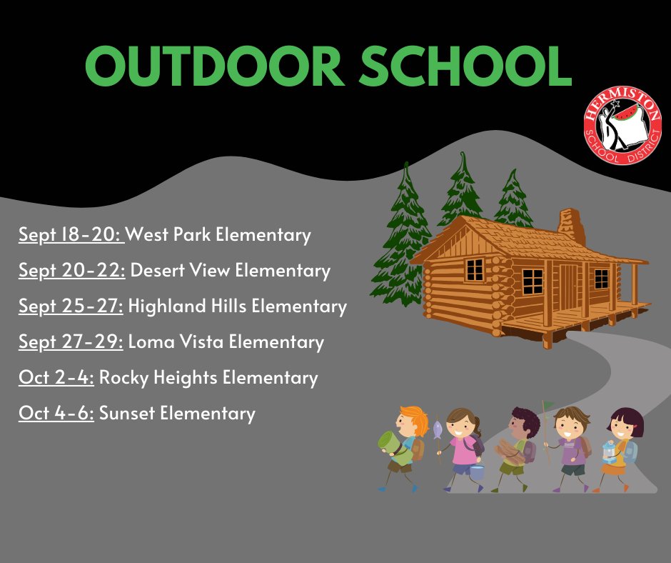 In just over one week, the first school of 5th-grade students will depart for Outdoor School! Adult chaperones are still needed to help supervise students at night. Anyone interested is welcome to complete a background check at the district office.