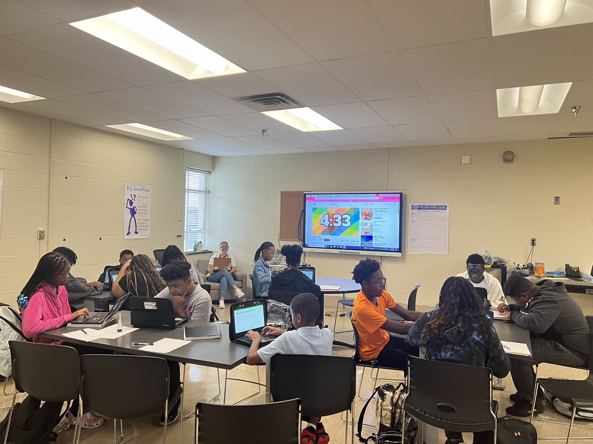 fortheloveofed's tweet photo. Debate Tryouts Day 1 ✅
We taught claim, evidence, &amp; warrant. Then, gave them 15 minutes to prep 5 minute speeches. In short, we were impressed. There are some great minds at KMS! 
@MsHeld_KMS ‘s smile in the background is how we’re feeling after day 1!
#excited https://t.co/XuxDcYOeQZ