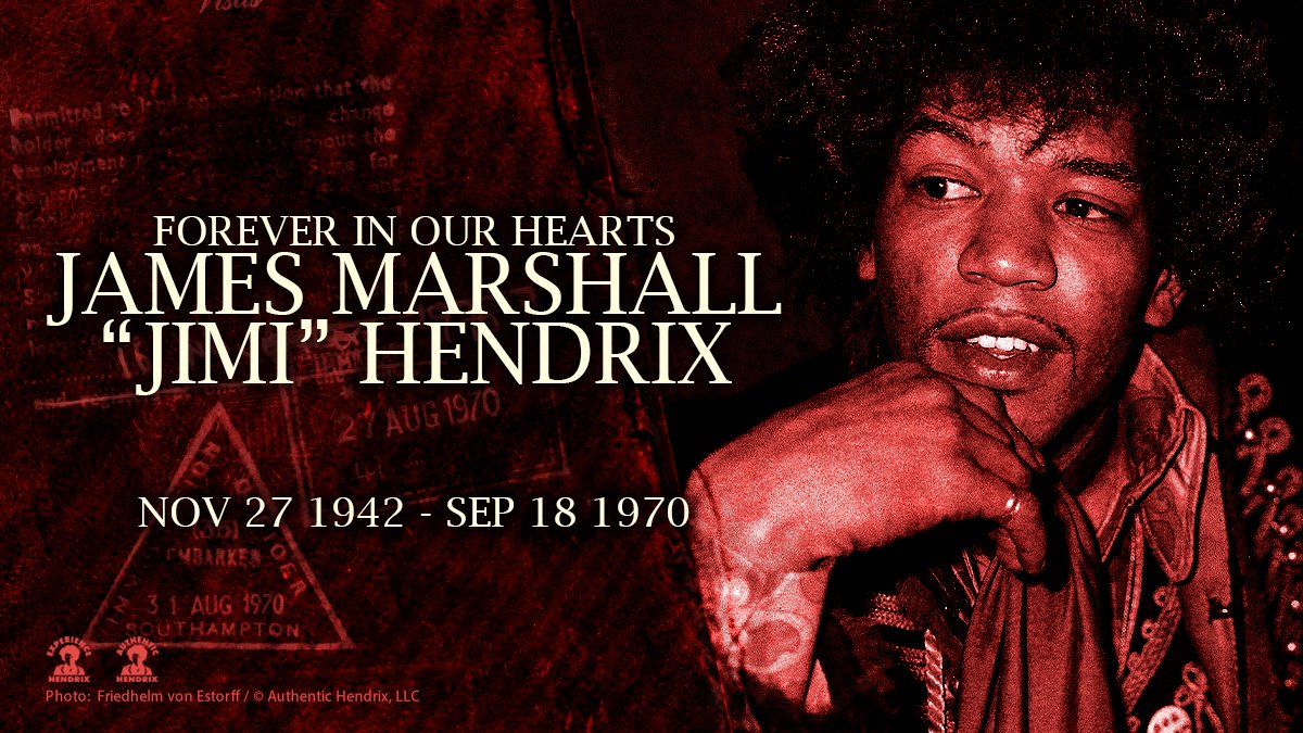 JimiHendrix's tweet photo. 💜 Forever In Our Hearts 💜

James Marshall "Jimi" Hendrix
November 27, 1942 - September 18, 1970

#JimiHendrix #Hendrix #ForeverInOurHearts https://t.co/5ztiWvacVi