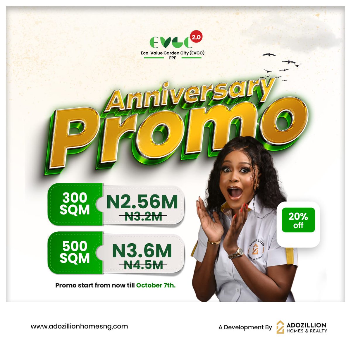 Akay_pee's tweet photo. 🏡 Unlock your dream home with a dazzling 20% discount! 💰 Our flexible payment plan, 3-12 months, starts with a 500K Naira deposit. 🌿 Eco-friendly, dry land, all-inclusive pricing – your path to paradise awaits! Don't miss out! #RealEstate #dreamhome #EVGC #Adzillionhomes https://t.co/OJ7xueCaQc
