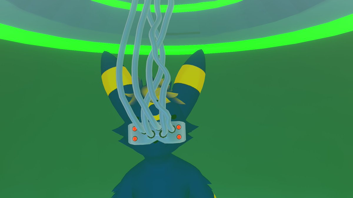 // Fuck it, I'm doing this anyway... Slush was once a regular Umbreon, that got experimented on to create the strongest counter to Mewtew. However, he escaped containment, and ran away to a distant region. +