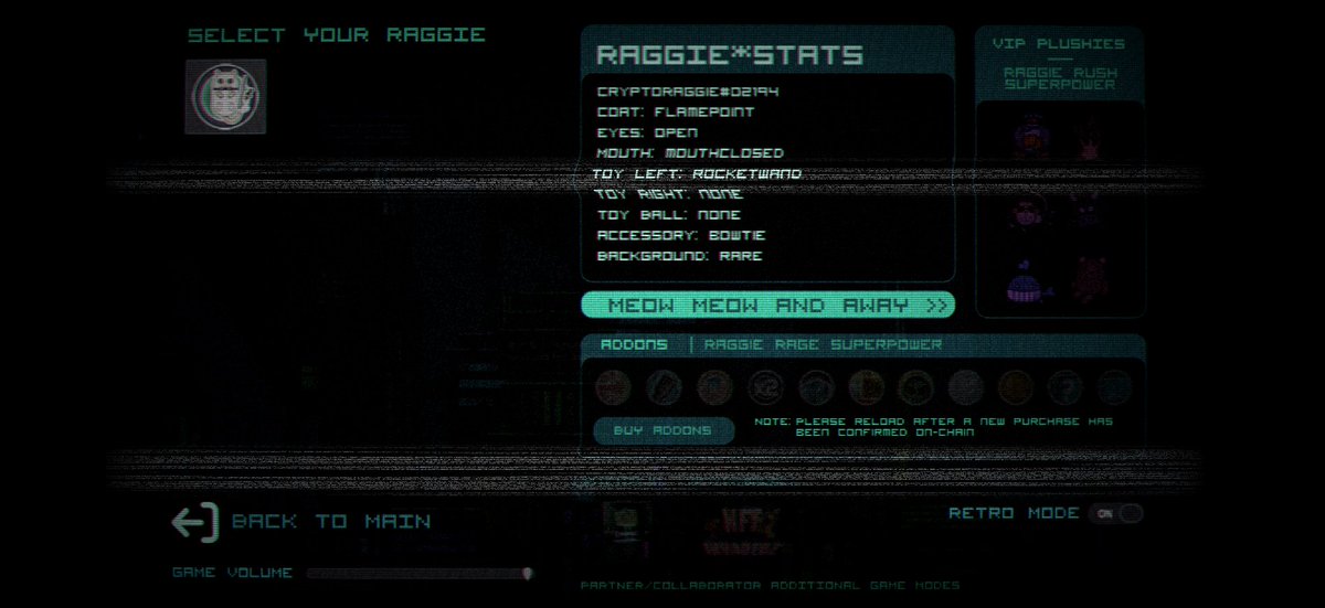 shawdog0311's tweet image. #CardanoGaming ALPHA

Play Raggie Run with &quot;Retro Mode&quot; on

That&apos;s all........

@CryptoRaggies #cardanorepost