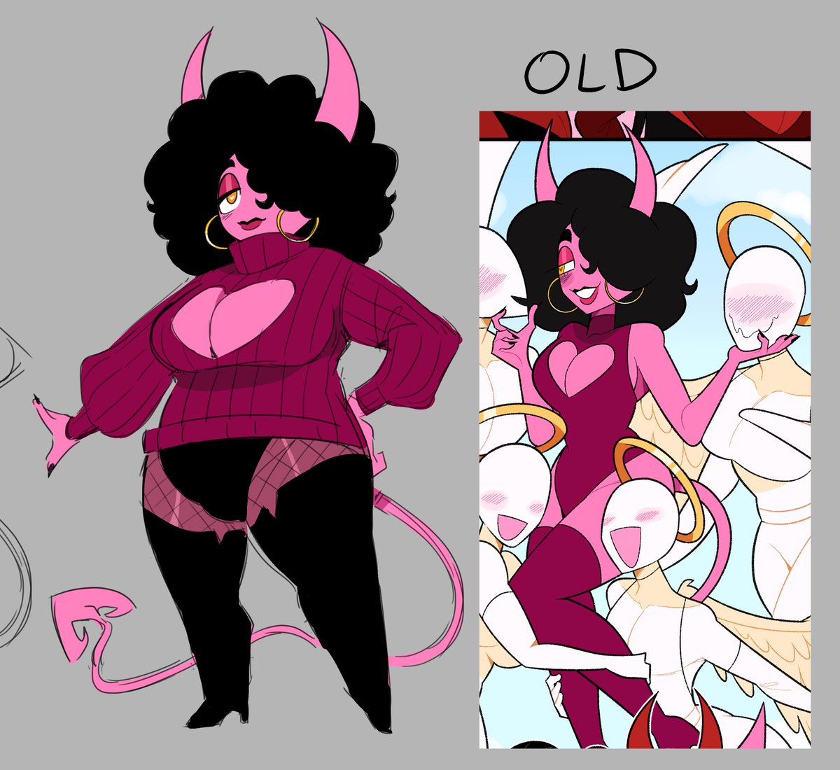 Idolomantises's tweet photo. Did redesigns for some Monsters and Girls characters. https://t.co/61cS2lJGRr