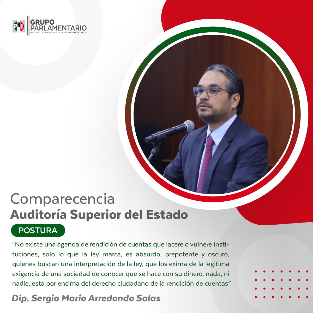 gpprisinaloa's tweet photo. #Postura 
Comparecencia #ASE.

“No existe una agenda de rendición de cuentas que lacere o vulnere instituciones, solo lo que la ley marca, es absurdo, prepotente y oscuro, quienes buscan una interpretación de la ley, que los exima de la legitima exigencia.

Dip. @sergiomarioa https://t.co/bjHRpKEjQZ