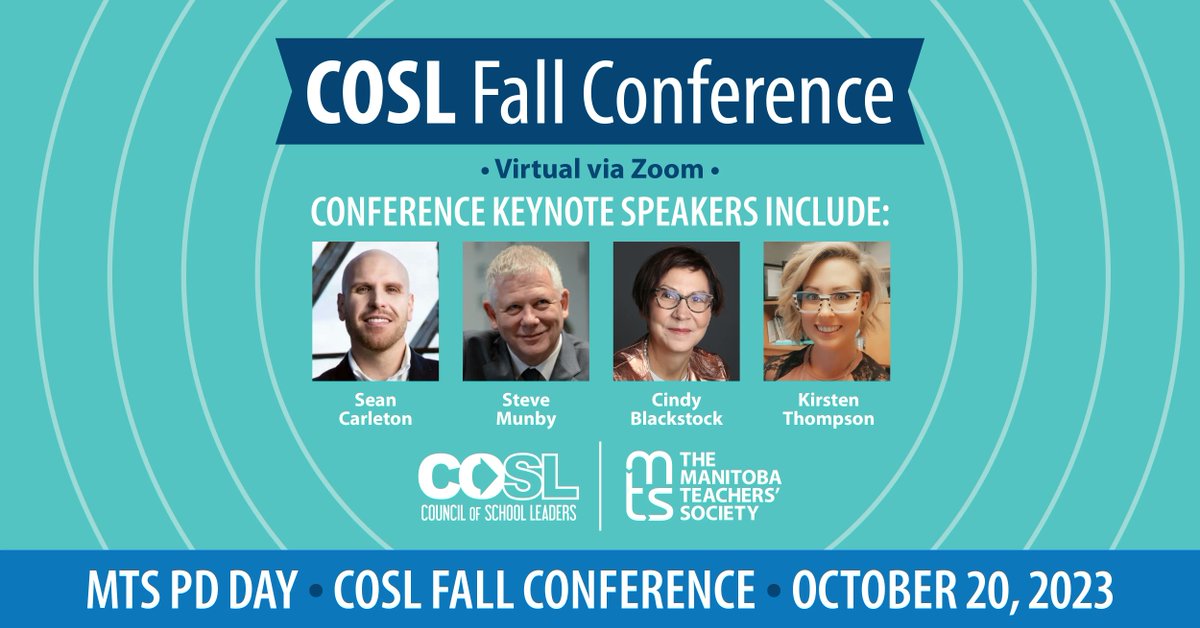 Join <a href="/steve_munby/">steve munby</a> <a href="/SeanCarleton/">Sean Carleton</a> <a href="/cblackst/">Cindy Blackstock</a> <a href="/MissLwbt/">Kirsten Thompson</a> as they present at the COSL Fall conference this October. Registration is now live at buff.ly/47ZuKZ8 see you soon #coslmbca