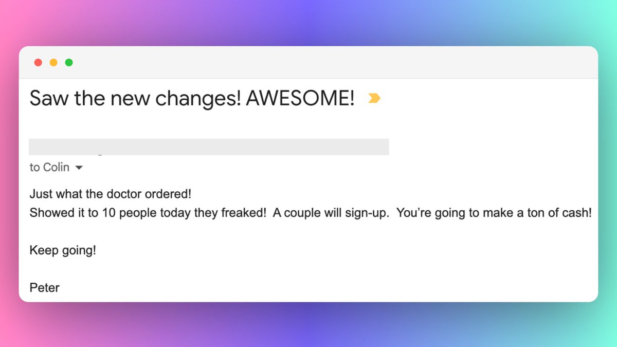 Feedback cycle complete
listen to customers &gt; build what they want &gt; collect feedback ♻️