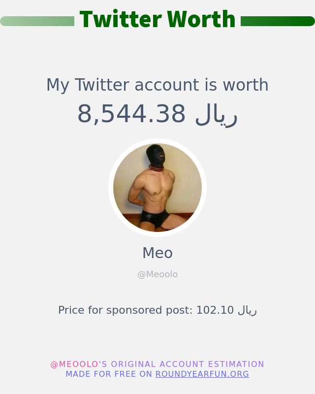 Meoolo's tweet photo. قيمة حسابي على تويتر هي: ٨٬٥٤٤٫٣٨ ريال 

⬅️ https://t.co/d4Jv5gljmC https://t.co/I3bJw964kb