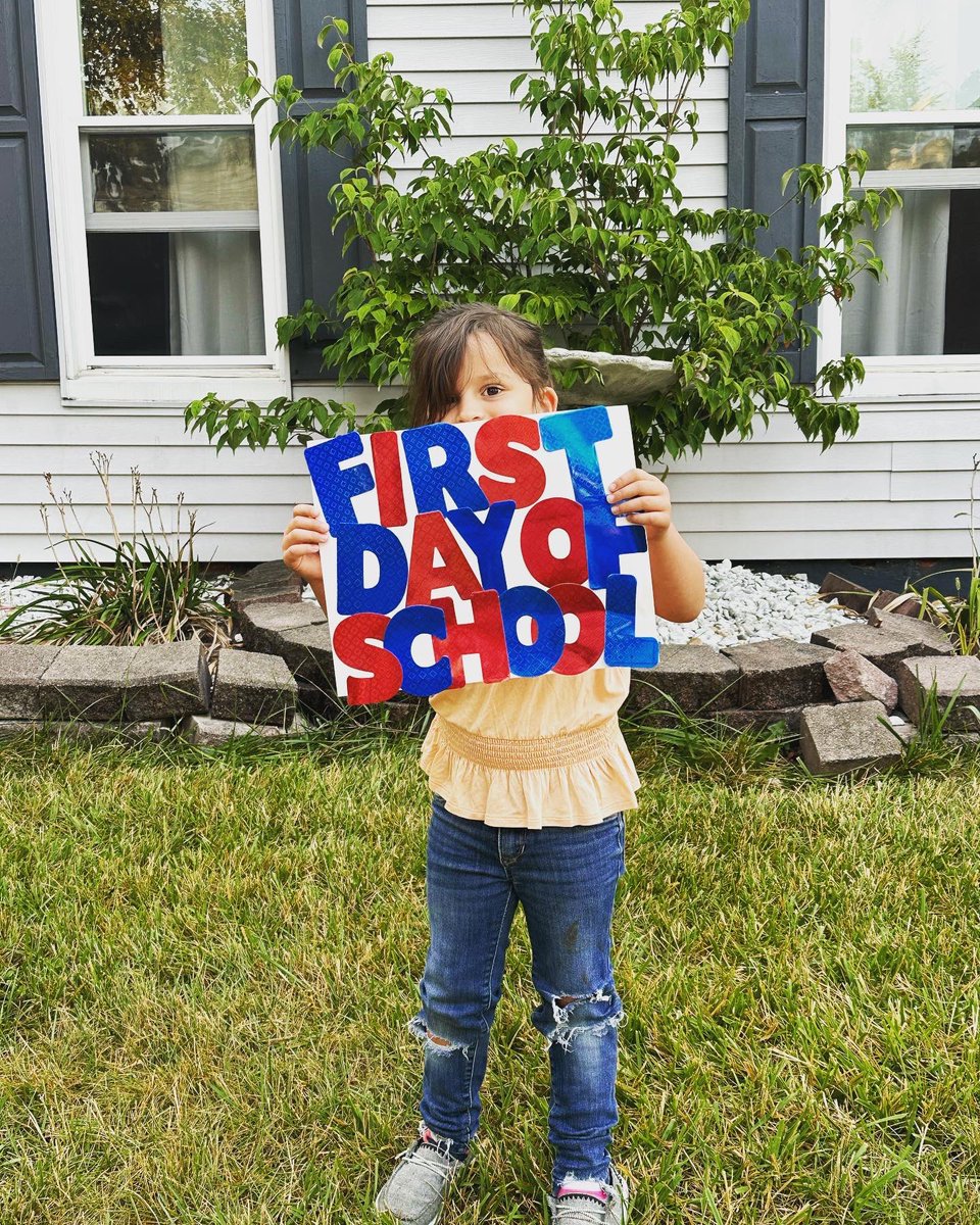 Msmith11889's tweet photo. My youngest, my baby, my mini me started school today! While it’s only preschool a couple days a week a few hours each day, Genevieve was beyond excited to start school today! 

#preschooler #firstdayofschool #shesbeenwaitingforthisday #classof2037preschooler #classof2037 https://t.co/TrNL0wE8Qd