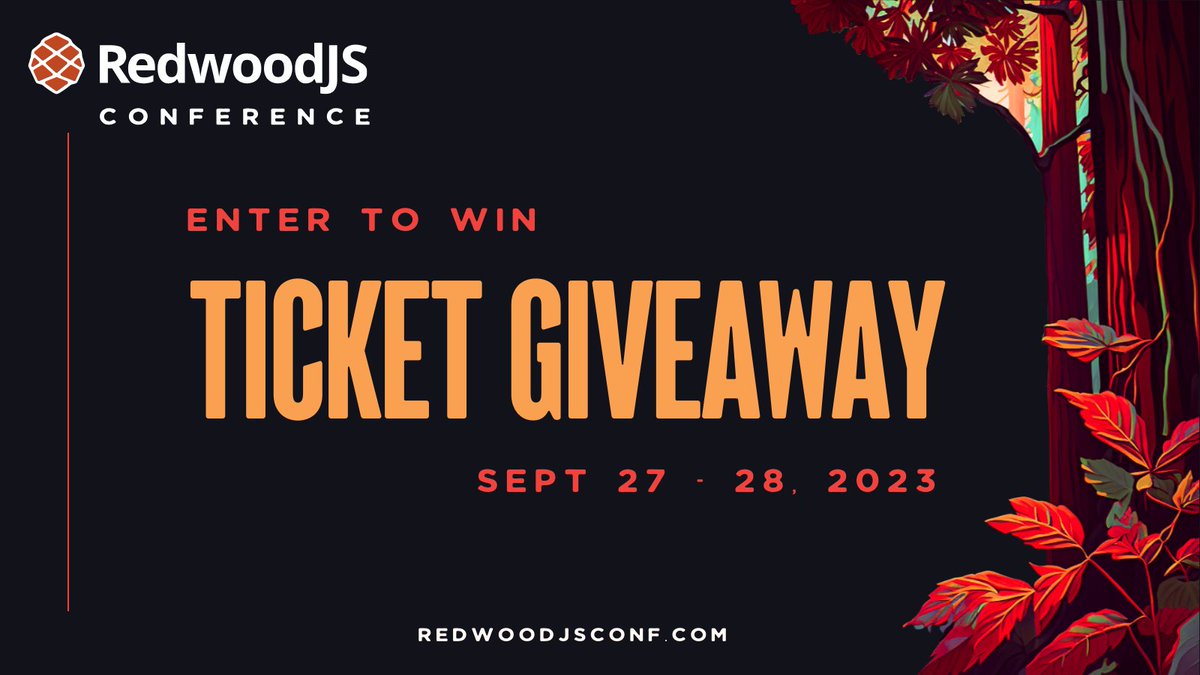 The RedwoodJS Conference is on fire! Multiple workshops are sold out. Early bird ticket pricing ends tomorrow 9/12 at midnight and tickets are going FAST! And...yet, there is a golden opportunity. We're giving away one VIP ticket to the most epic tech conference of the year! 🤯