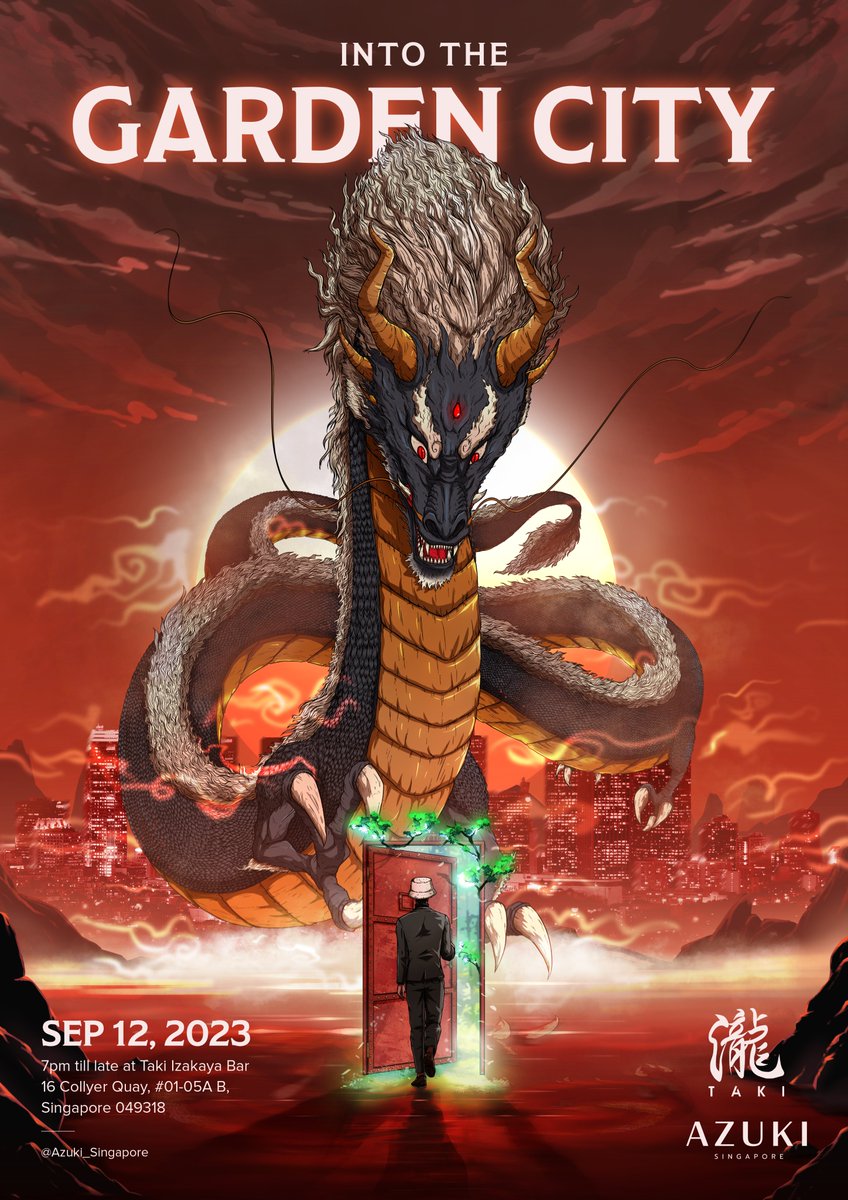 1/ YO <a href="/Azuki/">Azuki</a> FAM! ⛩️ARE YOU READY FOR TONIGHT?

Azuki Singapore’s ‘Into The Garden City’ event will be held at Taki Izakaya Bar, 16 Collyer Quay, #01-05A B, Singapore 049318. 

Hold on, we’re not done yet! Read on for some IMPORTANT reminders 🧵👇