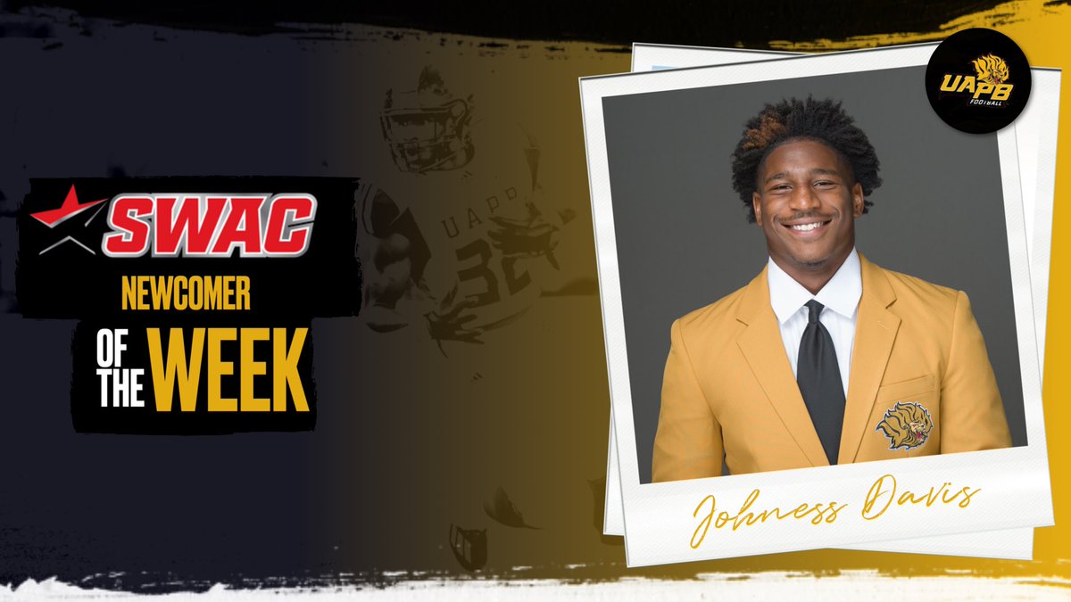 UAPBLionsFB's tweet photo. Congratulations to running back Johness Davis (@DavisJohness )for being named @theswac Newcomer of the Week 🏈😤 https://t.co/1L6QD4luoV