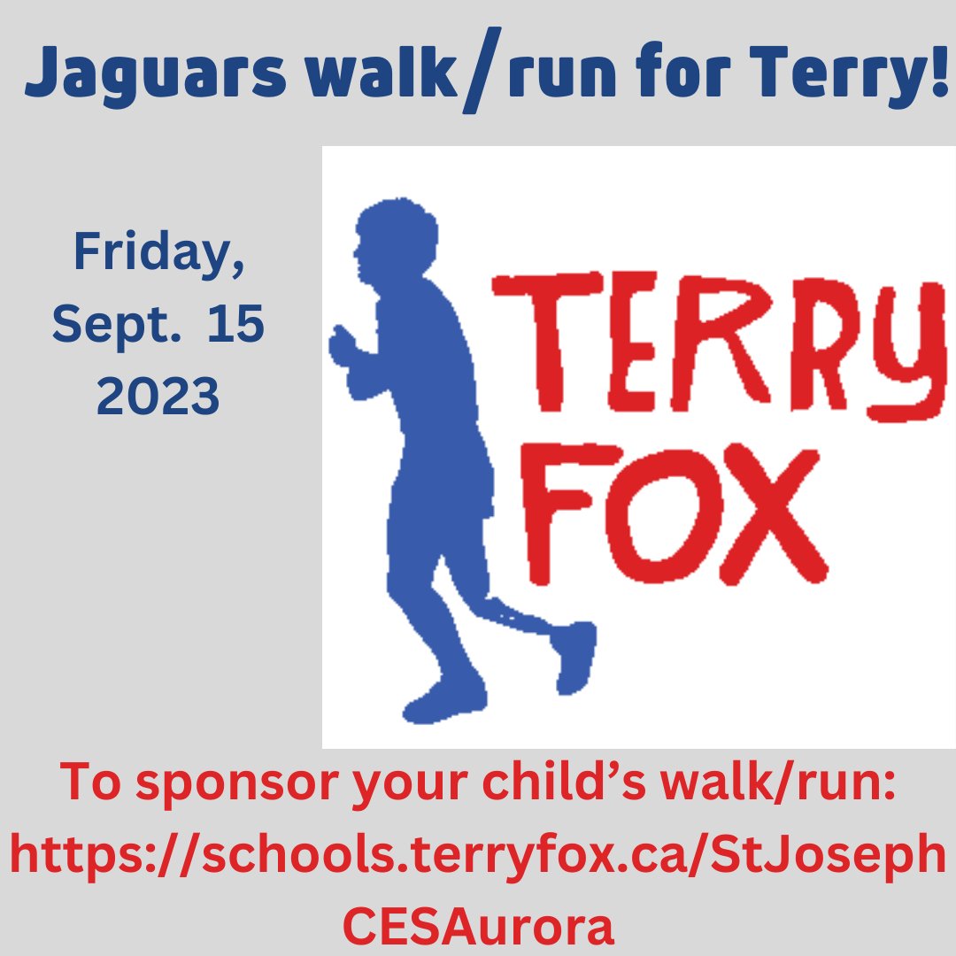 StJosephAurora_ycdsb (@sja_ycdsb) on Twitter photo Let's go Jaguars! Let's take steps for Terry and raise money for this worthy cause!
<a href="/ElizabethCrowe_/">Elizabeth Crowe</a> <a href="/laurasawicky/">Laura Sawicky</a> Let's go Jaguars! Let's take steps for Terry and raise money for this worthy cause!
<a href="/ElizabethCrowe_/">Elizabeth Crowe</a> <a href="/laurasawicky/">Laura Sawicky</a>