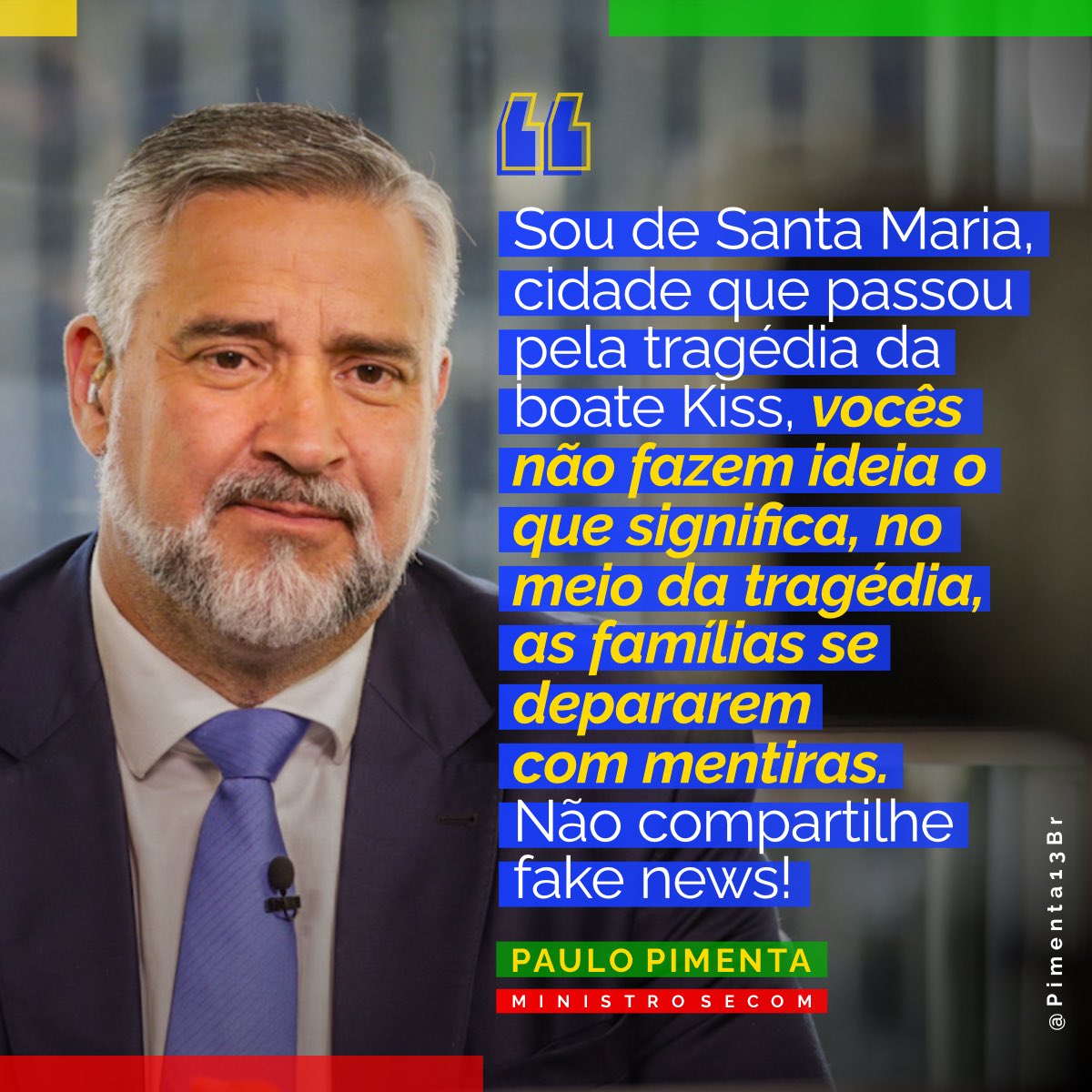 Disseminar fake news é crime. Em situações de tragédia como a que estamos vivendo, é mais grave ainda. Não vamos tolerar que pessoas mal-intencionadas espalhem desinformação nesse momento de dor.