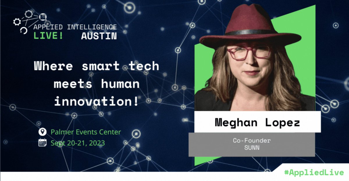 sunnblockchain's tweet image. Will you be in ATX next week? Join us at @AppliedEvents for the Applied Intelligence Live AI &amp;amp; IoT conference. Join us for our presentations plus @SUNNBlockchain presenting alongside 15 other startups for top prize in their Pitch Competition. DM us for more info. #appliedlive