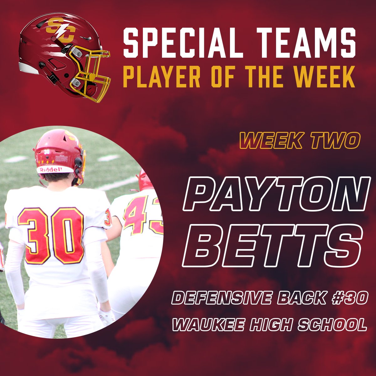 scstormfootball's tweet photo. 👏CONGRATS to our WEEK 2 MVPs👏

⚡️OFFENSE: J Jensen III &amp; Danny Rankins Jr
⚡️DEFENSE: Eldred Boria
⚡️SPECIAL TEAMS: Payton Betts https://t.co/XgNACnXFCa