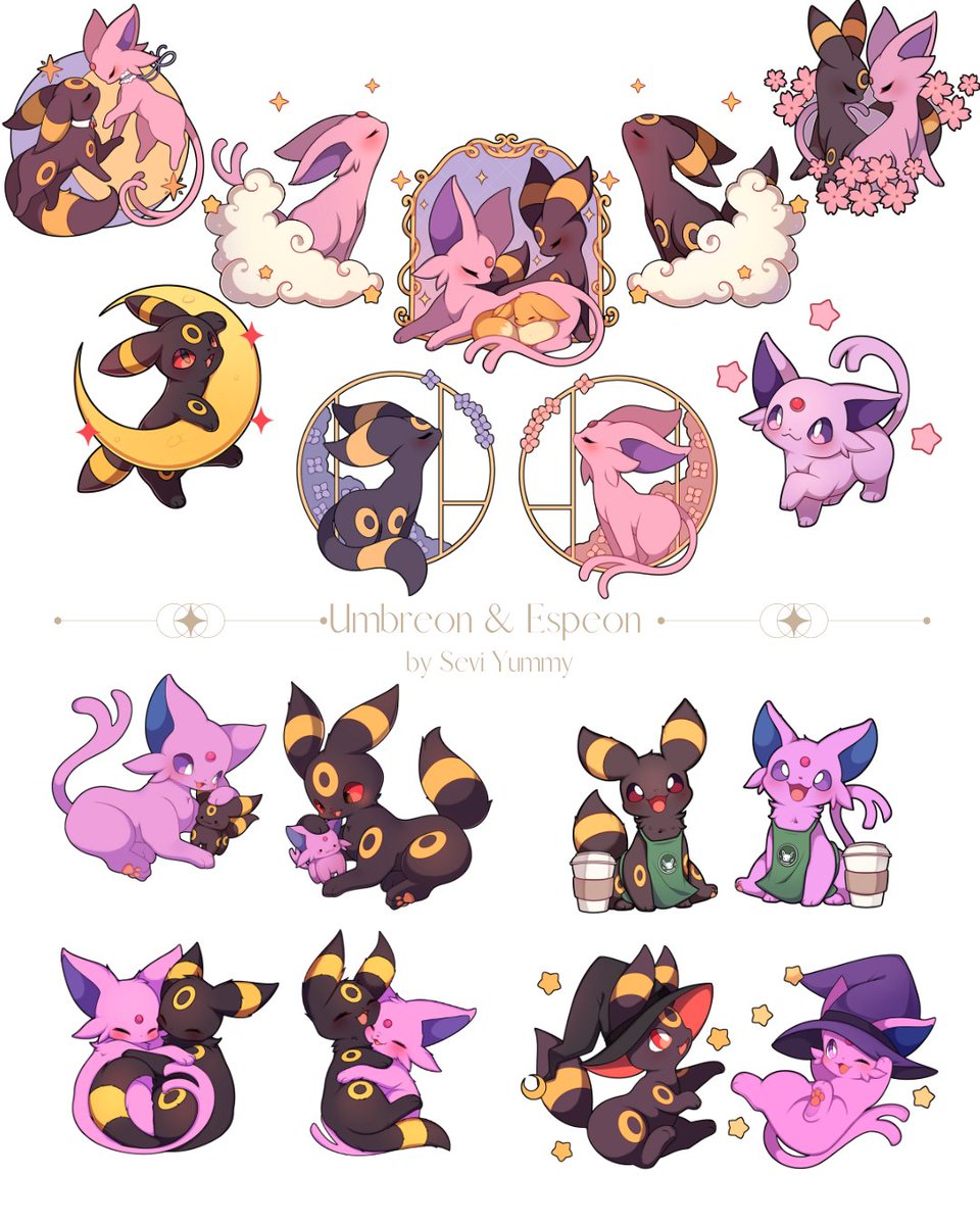 SeviYummy's tweet photo. ✨ 🌸 Umbreon &amp; Espeon🌸✨ https://t.co/njTzbBBHuy