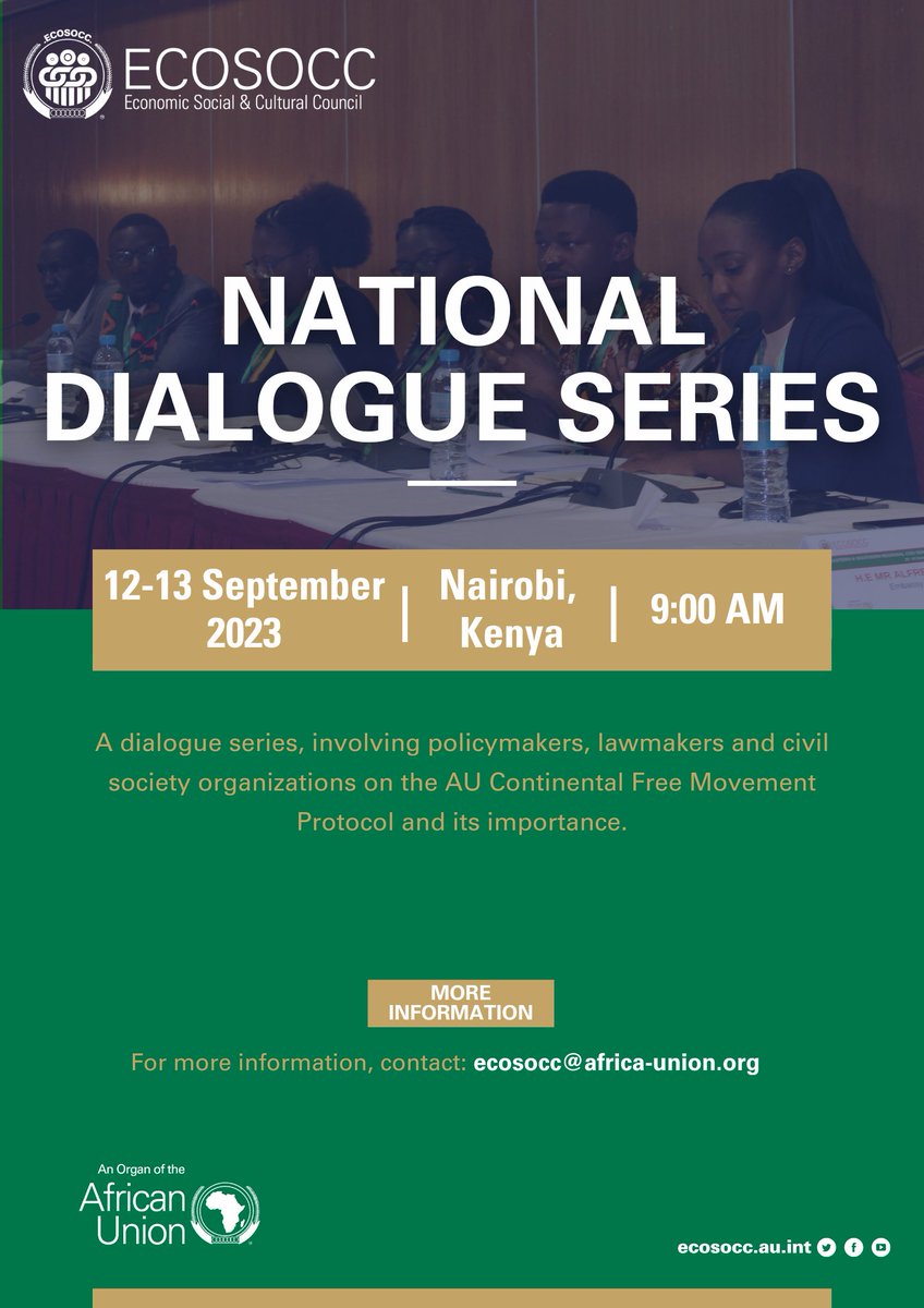 AU_ECOSOCC's tweet photo. We are ready for the 3rd edition of our National Dialogue Series. In a two-pronged approach, we will be engaging with CSOs, policymakers, lawmakers and our friends from the media. Spread the word and catch highlights of this engagement right here. @GIZAfricanUnion https://t.co/tJAnLu8E0M
