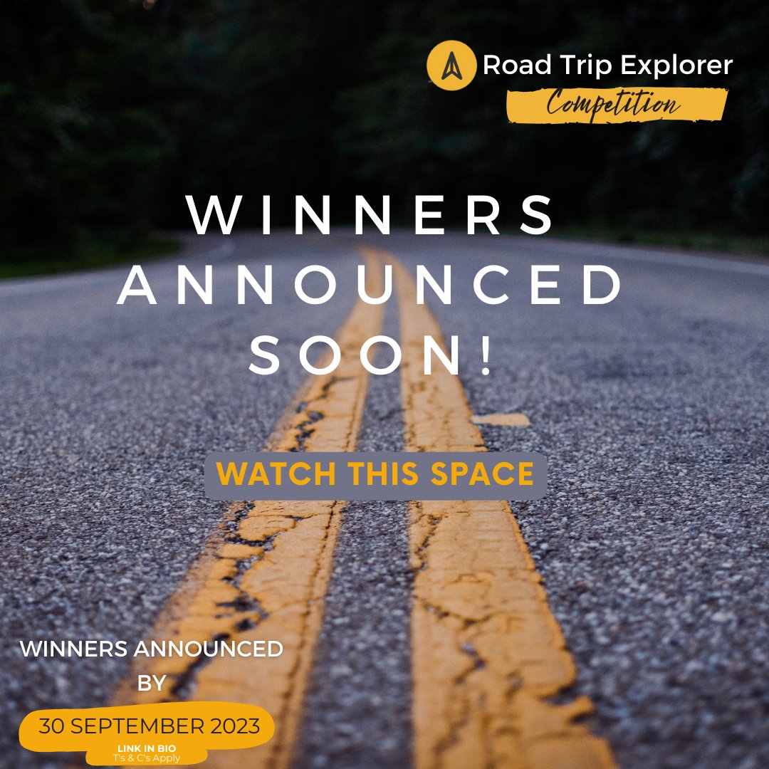 The moment you've all been waiting for is almost here! 🌟 Stay tuned as we reveal the lucky winners of our Road Trip Competition soon. Who's ready to hit the road with @DriveSouthAfrica? 🚗💨 👉 bit.ly/3o4wsGs 👈 #DriveSouthAfrica #CarRentalSouthAfrica