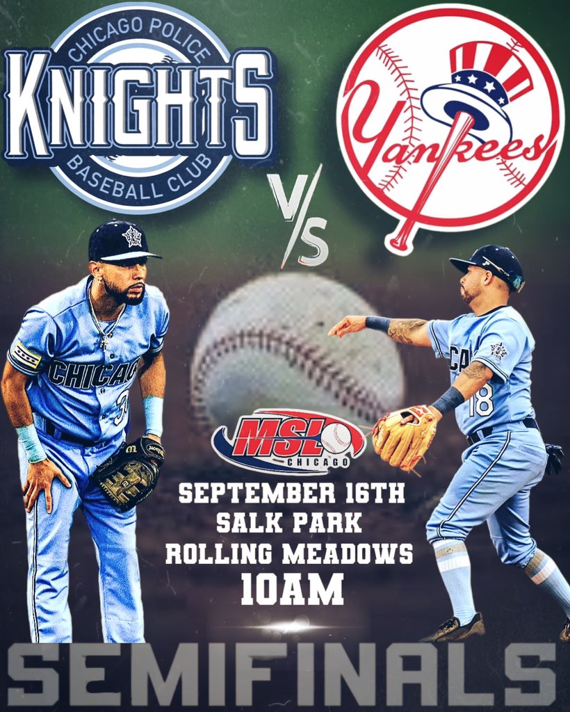 CPDKnights's tweet photo. Semifinals are set! The boys in blue will take on the tough MSL Yankees for a chance to play in the MSL Championship at the beautiful Wintrust Field, Home to the Schaumburg Boomers.
Best of Three Series ⚾️
Game One is Saturday. First pitch 10am.
#cpdbaseball #knightsbaseball https://t.co/DOOr5Taef6