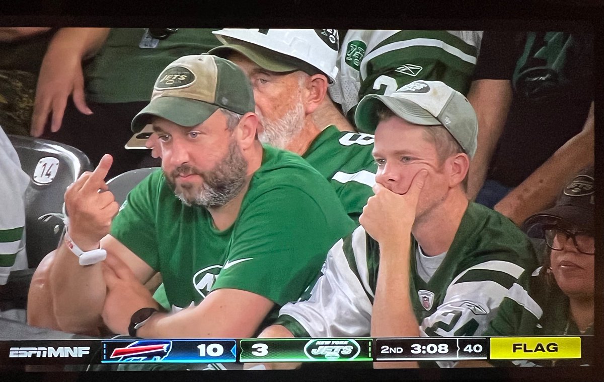 Jets’ fans. Both reactions after the Bills interception