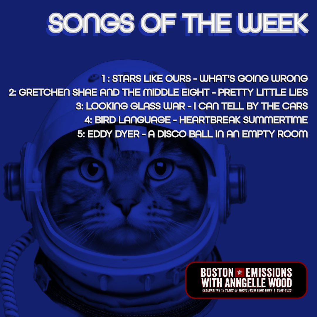 Songs of the Week! ⭐️Stars Like Ours 🎱Gretchen Shae &amp; The Middle Eight 🔎Looking Glass War 🐦 Bird Language 🪩Eddy Dyer

📍bostonemissions.com/playlist91023

📺 youtu.be/OO35HhChrz4?si…