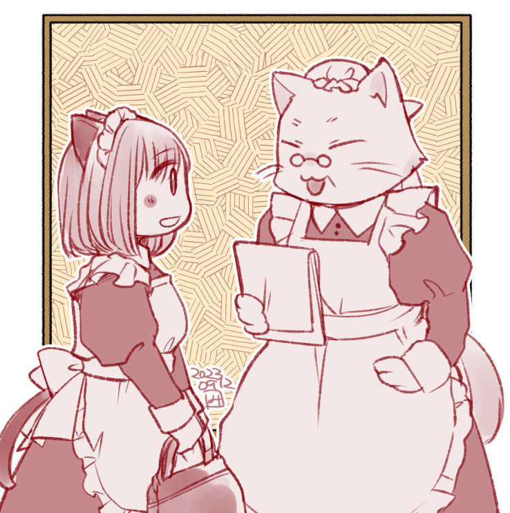 ねこメイドさんの上司、もふもふしててほしい(創作) 