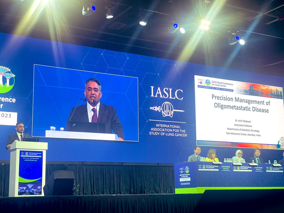 drsabita's tweet image. So proud of my colleague @Anil_Tibdewal who’s presenting on #PrecisionManagement of #Oligometastatic disease in #LungCancer at the #LMIC plenary session on the final day of #WCLC23 @IASLC @TataMemorial @RadOncTMC @naveenmummudi1 👏👏👏