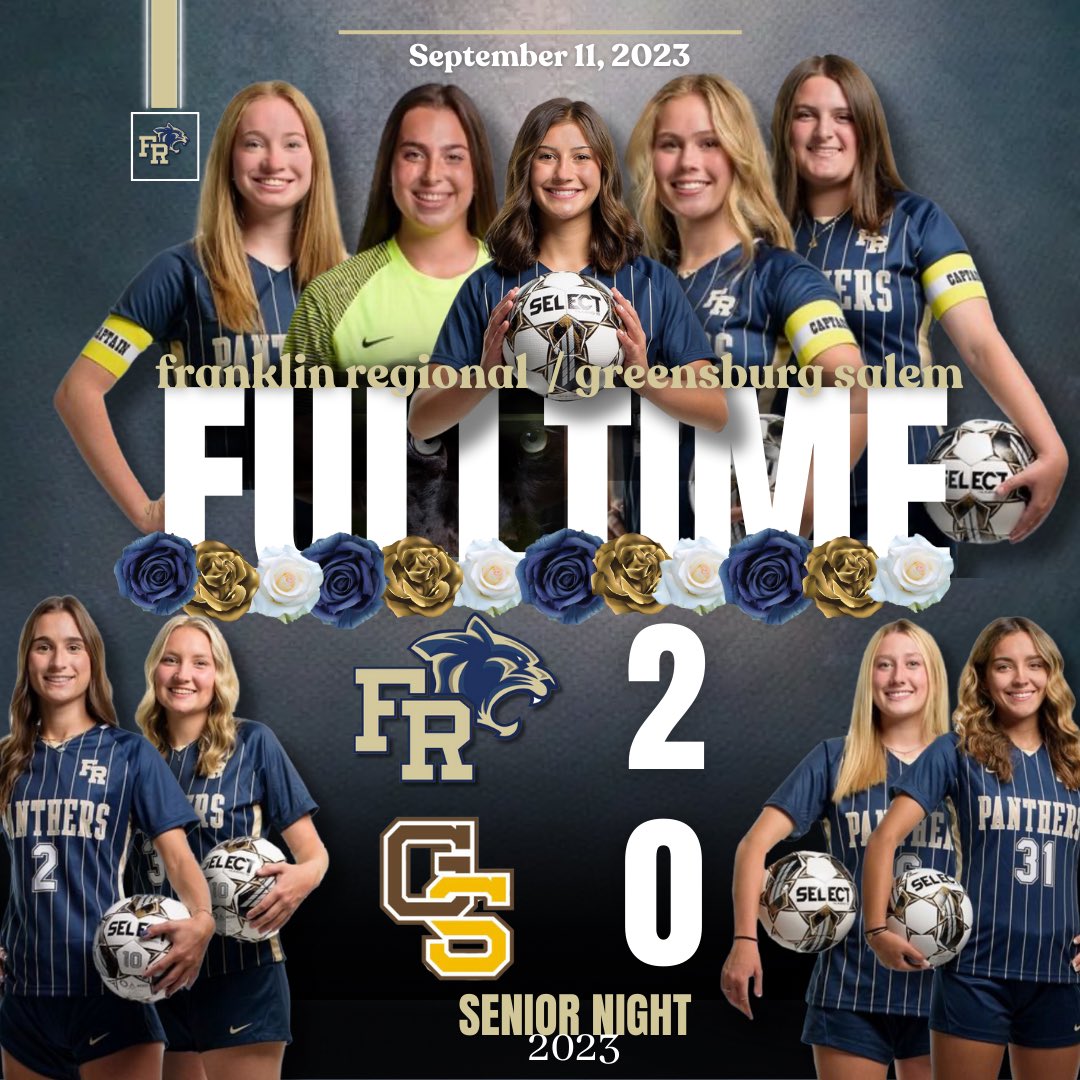 FRGirlsSoccer1's tweet photo. We are final on Senior Night in Murrysville, FR tops Greensburg Salem 2-0 on goals by Velasquez &amp; a late goal by Sr @addy_lacey.   assists by Eden Williams &amp; Abby Paterline.  @BillBeckner @WestmorelandSN @pghsoccernow @TribLiveHSSN @PGVarsityXtra @MoeRosensteel #WPIALSoccer https://t.co/ZGeouK18Y1