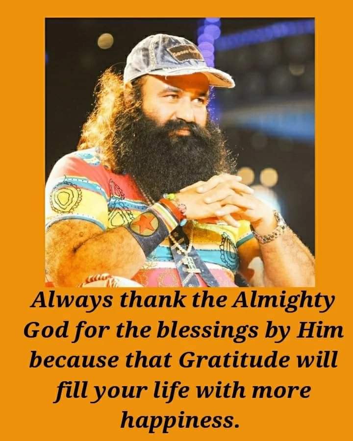 vicky22mansa's tweet photo. Saint MSG Insan Says, When we are grateful to God, our heart becomes happy. That's why we should thank him for every victory and defeat that he gave us because every experience definitely teaches us something new. #ThankfulTuesday https://t.co/iid2aUoKSL
