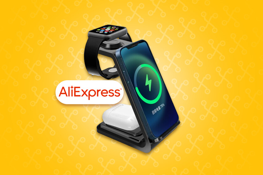 XatakaLATAM's tweet photo. Con este cargador inalámbrico podrás cargar tu smartwatch, audífonos y smartphone al mismo tiempo por 200 pesos en AliExpress https://t.co/HBrc1jifYy https://t.co/p79mcD5Qcf