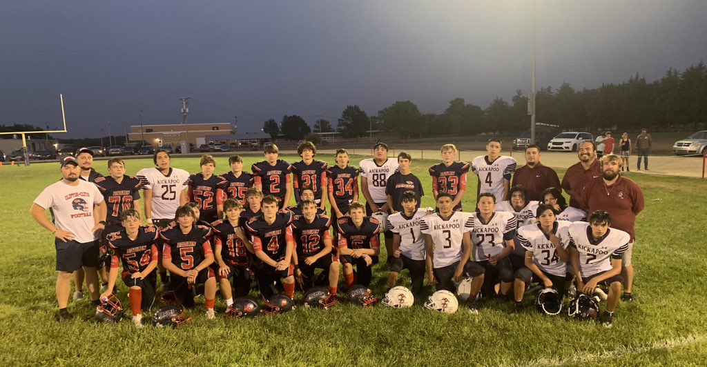 Kickapoo Nation School hasn’t fielded a football team in 11 years but tonight that changed. Clifton Clyde JV hosted the Kickapoo Nation School for a game tonight in Clyde, Kansas in their first football game since 2012. Kickapoo Nation School is located in Powhattan, Kansas about