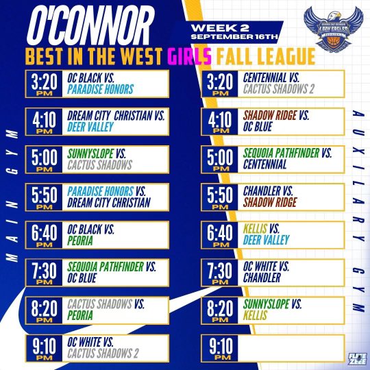 Back for more!!! 

Week 2 of the 2nd Annual “Best in the West” Girls Fall League schedule is locked in 🔒🏀

Powered by: Chick-fil-A &amp; Restore 

More great basketball is coming…Are you ready?! #FallBall #WeareOC