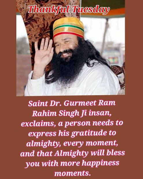 pritpalinsan09's tweet photo. We must express our gratitude to Revered Guru Saint MSG Insan  for his teachings and blessings. Guru Ji always guides us to be a human first, help the people in need  and  work for the welfare of society in whichever way possible. #ThankfulTuesday https://t.co/JlWeAR9cNA