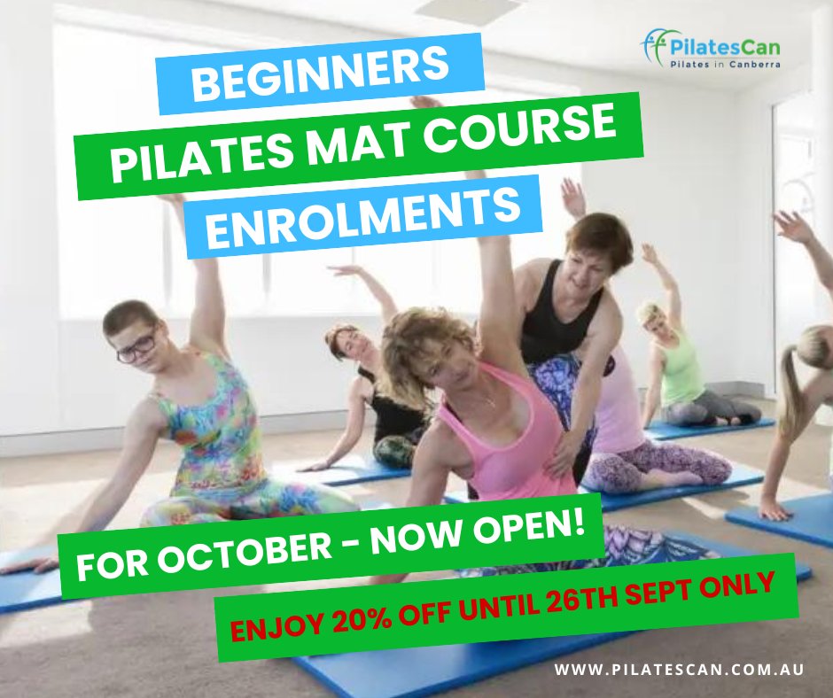 pilatescan's tweet photo. Join us for a transformative Pilates Beginner Mat Course in Manuka on October 10, 2023! 🧘‍♀️ Early birds save 20% until Sept 26. Don't miss out! 💪 Learn more and Enrol Here 👉  https://t.co/RIpDGS66N6

 #PilatesManuka #BeginnerMatCourse #MatPilates #PilatesinCanberra https://t.co/kxqtHVDoTH