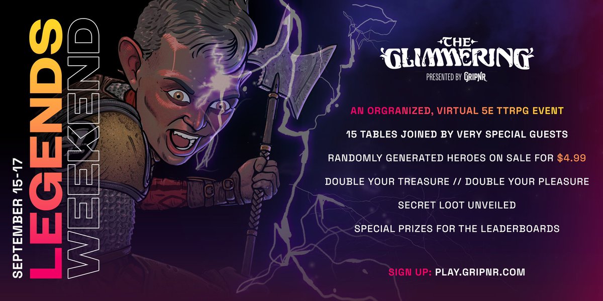 If you haven’t had a chance to check out @The_Glimmering, this is the weekend to do that! Luke will be at one of those tables!