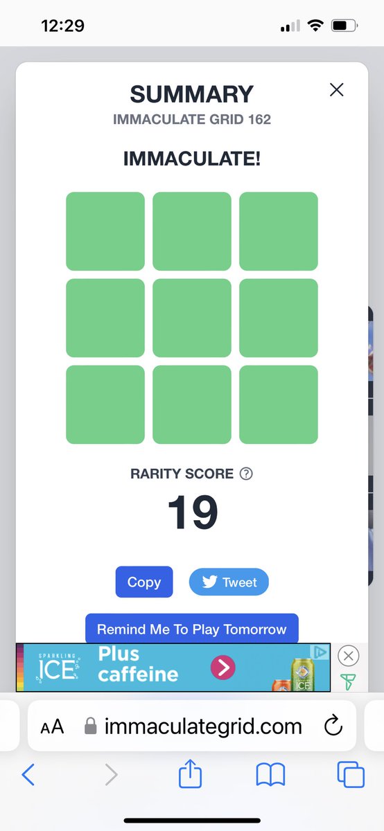For those who follow <a href="/immaculategrid/">Immaculate Grid</a> check out my grid today!