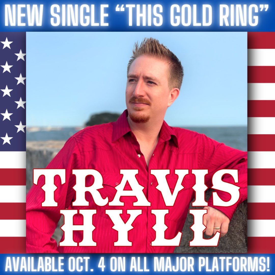 TravisHyll's tweet photo. I am proud to announce my new original single “This Gold Ring” will officially be released to the world on October 4, 2023! This is a very personal and moving song I wrote from my own experience that I hope you will enjoy for years to come. #travishyll https://t.co/iVkfLQv3ge https://t.co/8zwKcsQQ3R