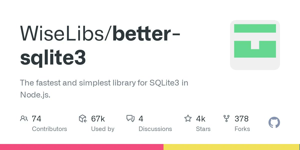 macronimous's tweet image. Better SQLite3 8.6: Fast and Simple #SQLite3 Library buff.ly/3AxFWOd