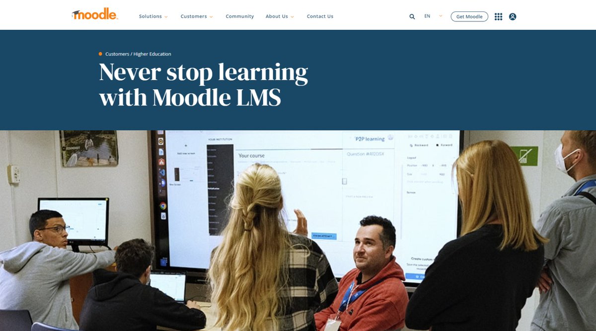 I used to be a psychologist and a teacher, but now I'm working as a model. 😀 
Look at me on the cover of the Moodle website.
Photo taken during an educational technology hackathon in São Paulo, Brazil, in 2022.