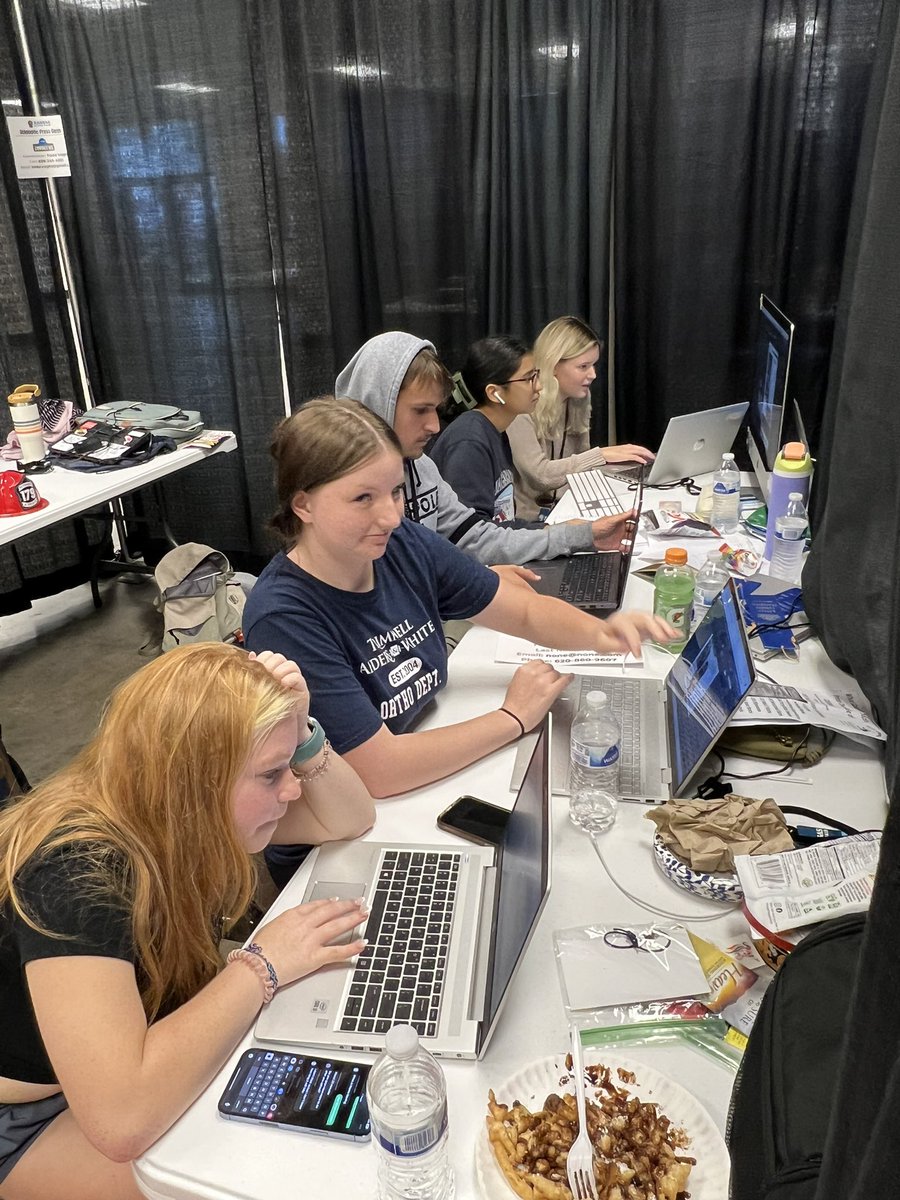 toddvogts's tweet image. It was hectic and action-packed, but the first day of the 2023 Scholastic Press Corps is in the books! High school students from across the state came to the @KansasStateFair and produced high-quality journalism in this hands-on, real-world experience! #getfairified #ksstatefair