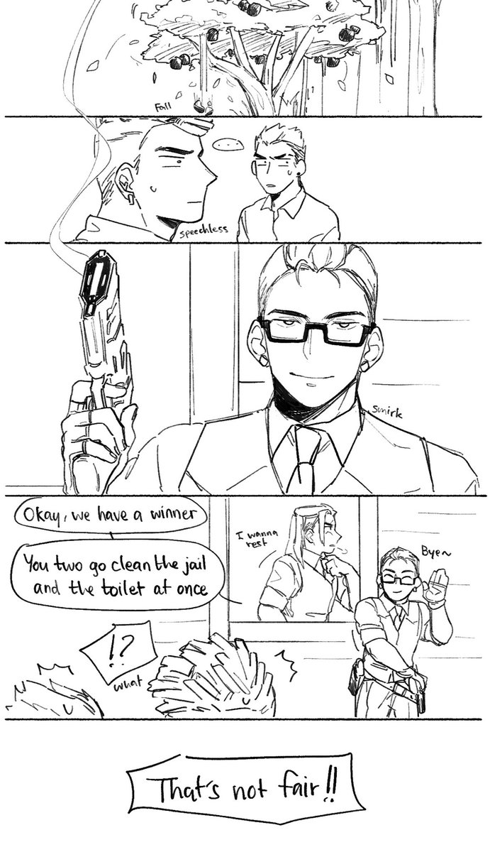 (Sketch) "Stop complaining and do your job"

Sova sent a signal to Chamber that `finish it' so he could go take a break and stop these two kids from fighting each other. 