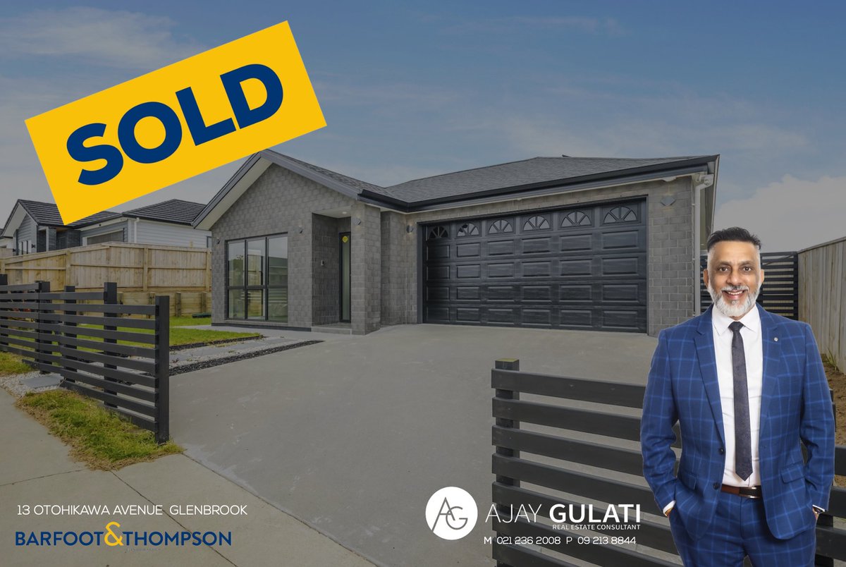 AjayGulatiNZ's tweet photo. Another #Listed &amp; #SOLD by 🎯 Ajay Gulati - Barfoot &amp; Thompson  💥Thanks to the Vendors for putting your #TRUST ✌️ in me.
✌️ Congrats to the Awesome ☺️ #PURCHASERS 🍾🥂 for securing this stunning home #Glenbrook Beach 
Call Ajay Gulati DDI : 09 213 8844, M: 021 236 2008 https://t.co/4rfUcFSbMC