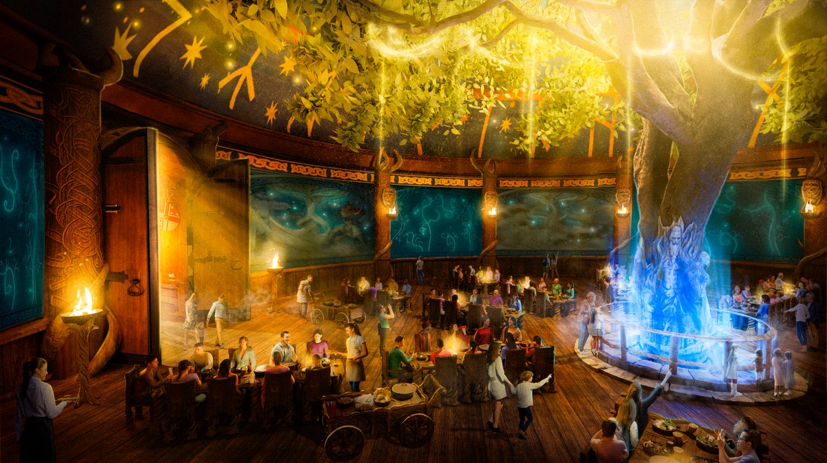 ScruffyDogLtd's tweet photo. Embark on a culinary journey to the world of Nordic Mythology in our latest restaurant concepts. Yggdrasil, The Tree of Life, is, surrounded by tables representing interconnected realms. Two unique concepts inspired by Jötunheimr and Muspelheim await. #ExquisiteExperiences https://t.co/05vxZNlpcX