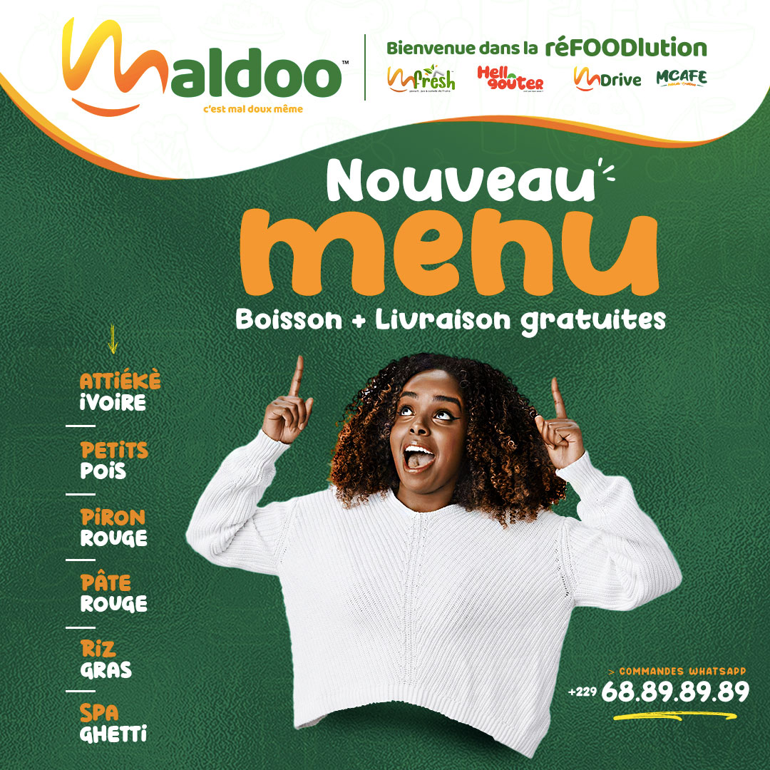 maldooafrica's tweet photo. Alerte ⚠️
Passez votre plus belle journée 🌦️avec notre nouvelle carte🔥
Plus de variétés, + de saveurs, et c'est mal doux même 😋

-10% sur toutes vos commandes jusqu'au 16 Septembre🤩🥳
Commande ton déjeûner ici https://t.co/3KdvfoqjZW
  
°°Bienvenue dans la réFOODlution !°° https://t.co/9b9TwG3ZAH