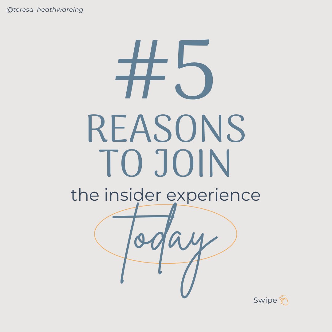 Don't miss out on your chance to experience what it is like to be a member without paying a penny!

Taking place from 18th-22nd September, and you can join us for as many sessions as you like.

Head to the link below, sign up and save your spot today 🥰

teresaheathwareing.com/insiderexperie…