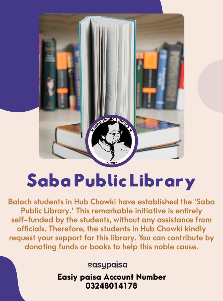 Saleem_Baloc's tweet photo. This remarkable initiative is entirely self funded by the students. You can contribute by donating funds or books to help this noble cause.
#SabaPublicLibrary https://t.co/hXM1z9QQUM