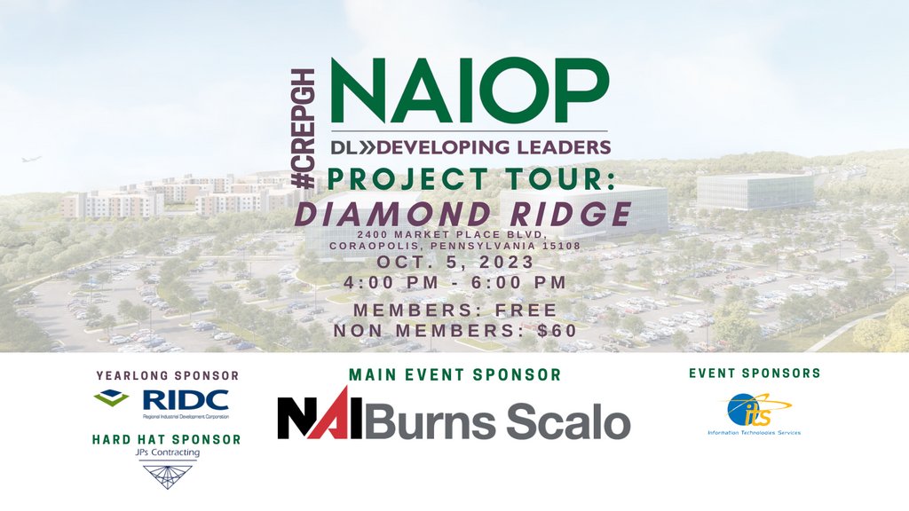 NAIOPPittsburgh's tweet photo. Join NAIOP Pittsburgh for our DL Project Tour on October 5th at Diamond Ridge. Register: https://t.co/N1SGSPONXF
October 5, 2023
4PM - 6PM
Location: Diamond Ridge (Moon Twp.)
#CREpgh #DLpgh #ProjectTour #DiamondRidge #CRE #PittsburghPA #MoonTwp #PittsburghAirportArea https://t.co/1FpUNseDdg
