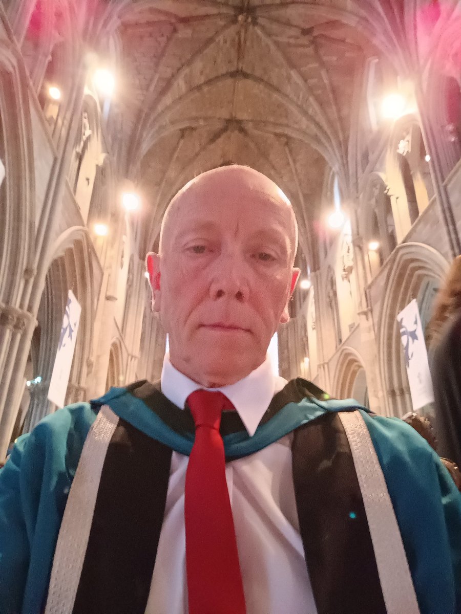 DrSteveRaven's tweet photo. Waiting to collect my doctorate in Worcester Cathedral reflecting on just how many people made it possible to get here. #THANKYOU https://t.co/sNWnfHwTTB
