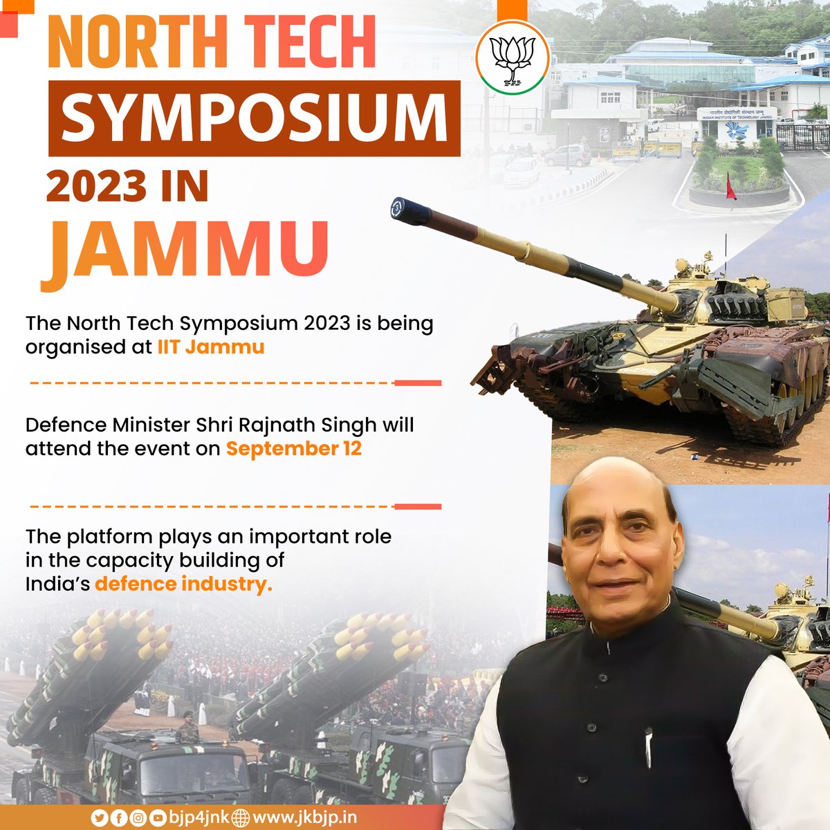 Defence Minister To Inaugurate 90 Infra Projects, Attend North Tech Symposium In Jammu.
#IndianArmy 
#Modernisation 
#Indigenisation 
#NorthTechSymposium 
#AppleEvent 
#BadaltaJk 
#Bharat